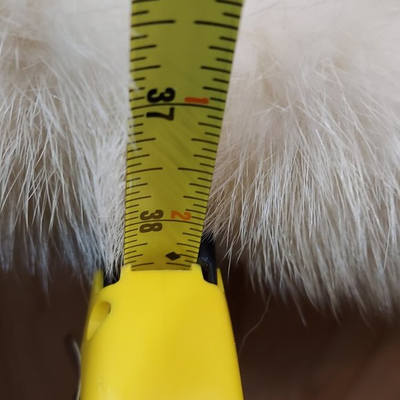 Vintage Stegari Fur Trimmed Beige Dress Jackie Kennedy Style Small Xtra Small - Picture 12 of 12